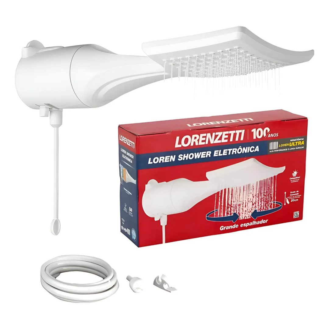 Chuveiro Ducha Lorenzetti Loren Shower Eletrônico Branco 7500W 220V