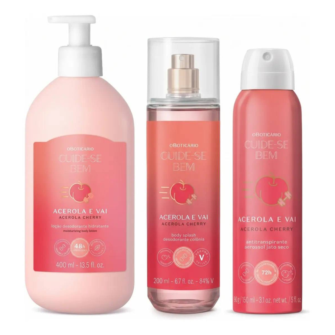 Combo Cuide-se Bem Acerola E Vai: Loção + Splash + Aerossol