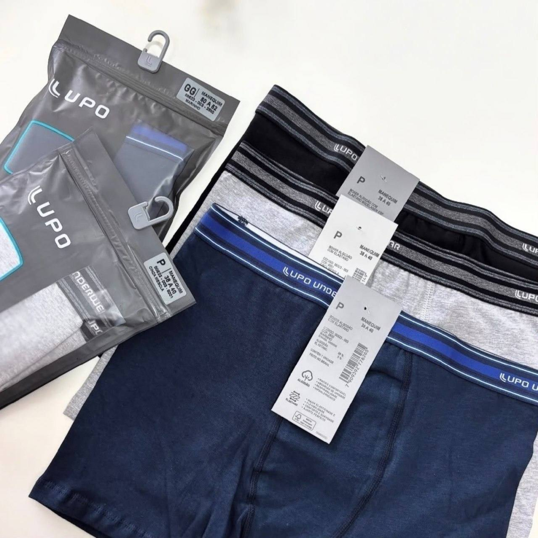 Kit 4 Cuecas Lupo Boxer Algodão Box Confortável Original