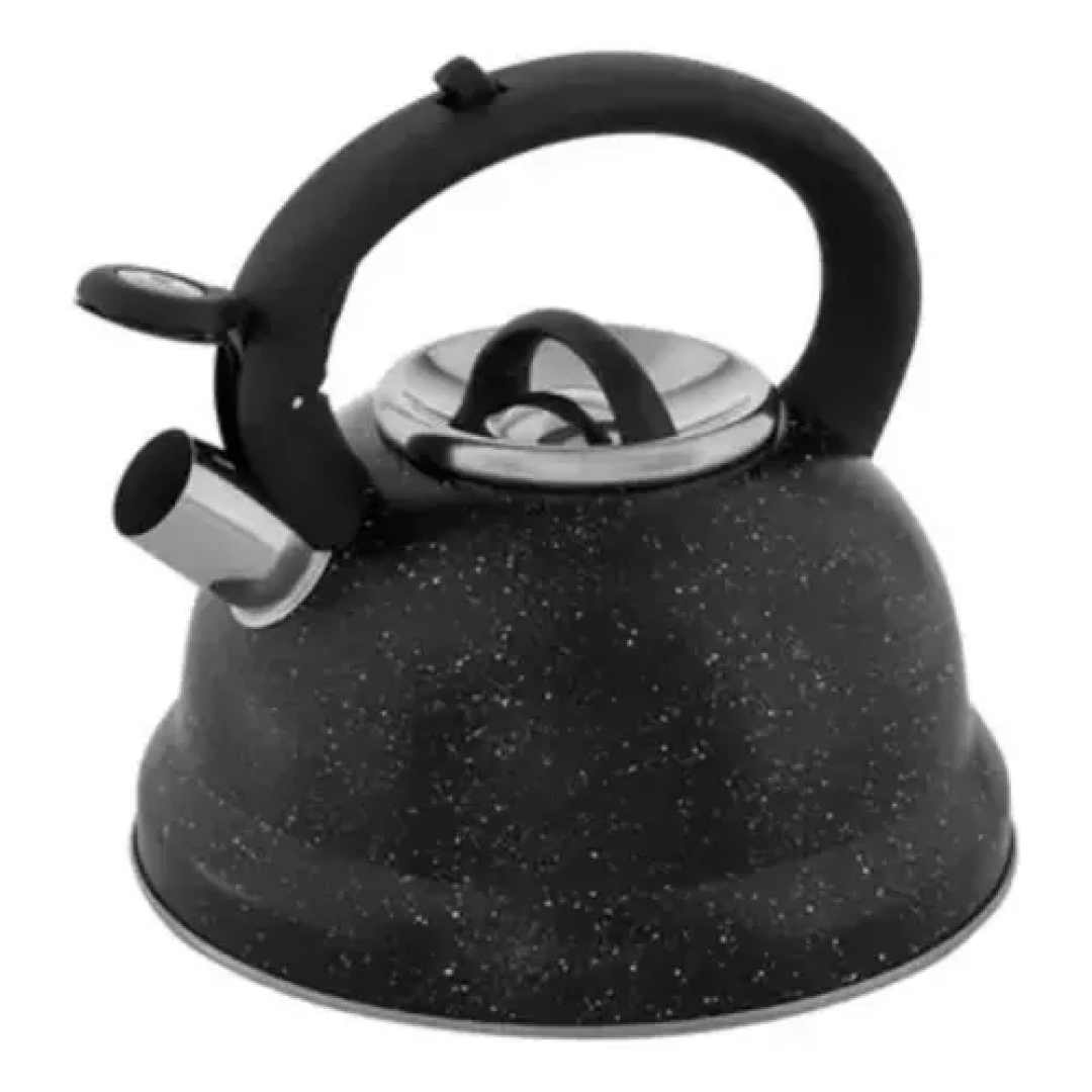 Chaleira Brinox 2,7 L Com Apito Linha Roma Preto Marble