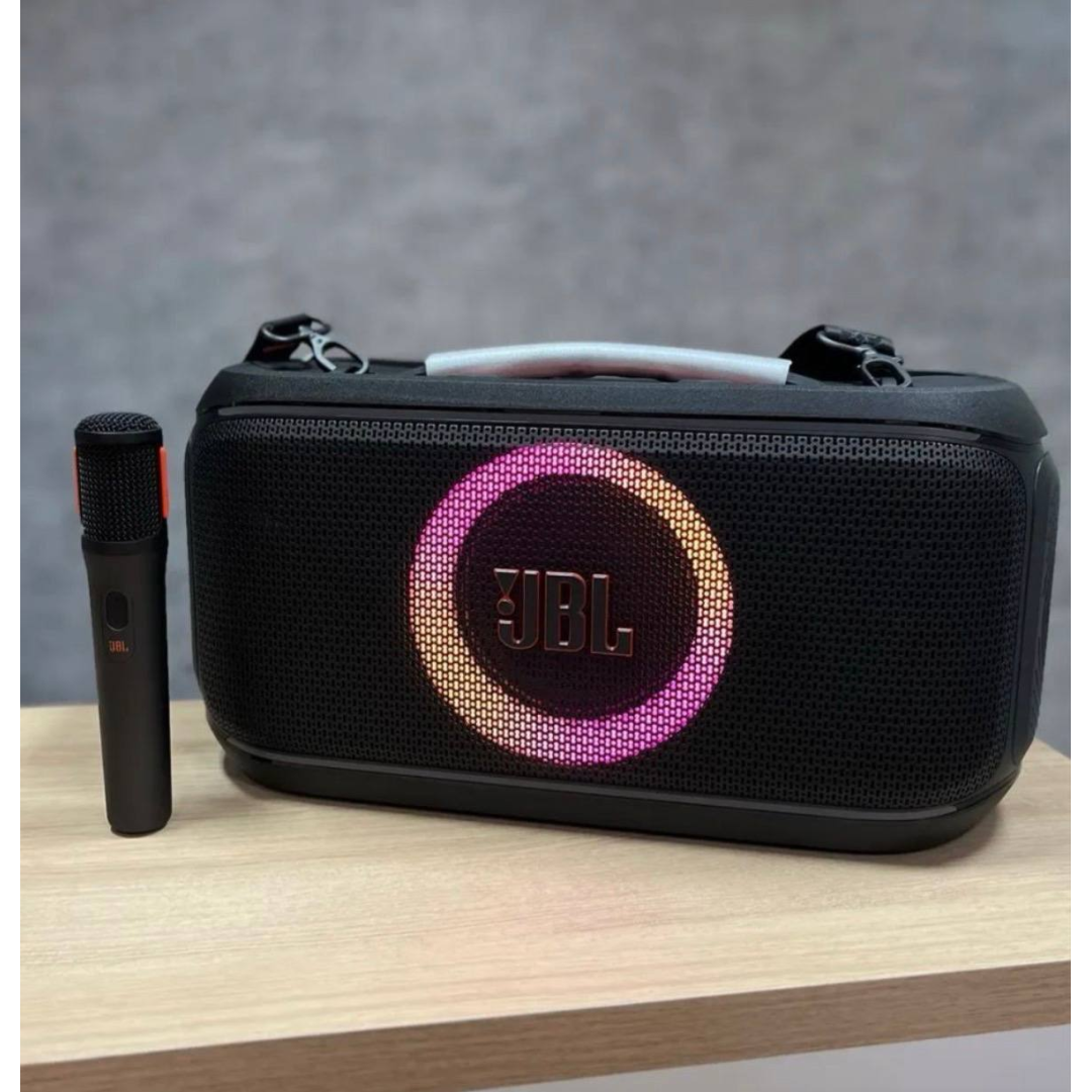 Caixa De Som Jbl Partybox On The Go 2 Preta Com Microfone Preto