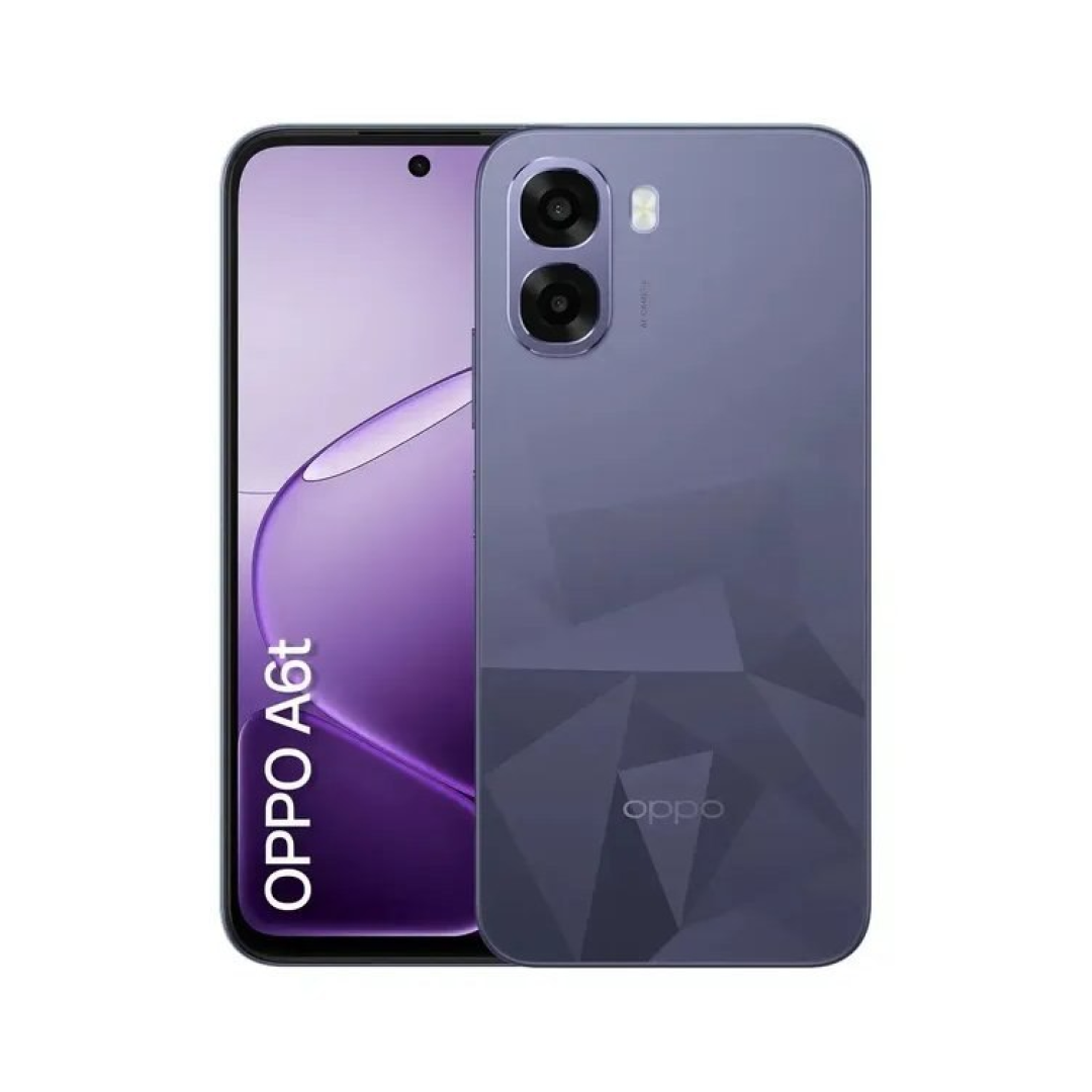 Smartphone OPPO A6t 128GB 12GB RAM (4GB + 8GB RAM Virtual) Bateria Gigante 6500 mAh Câmera AI Violeta