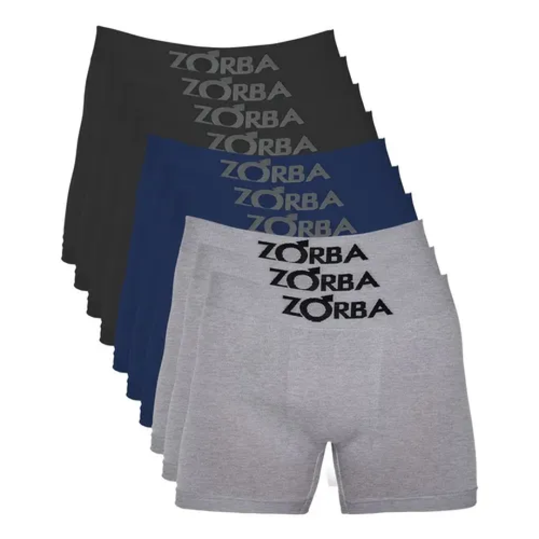 Kit com 10 Cuecas Boxer Zorba Algodão