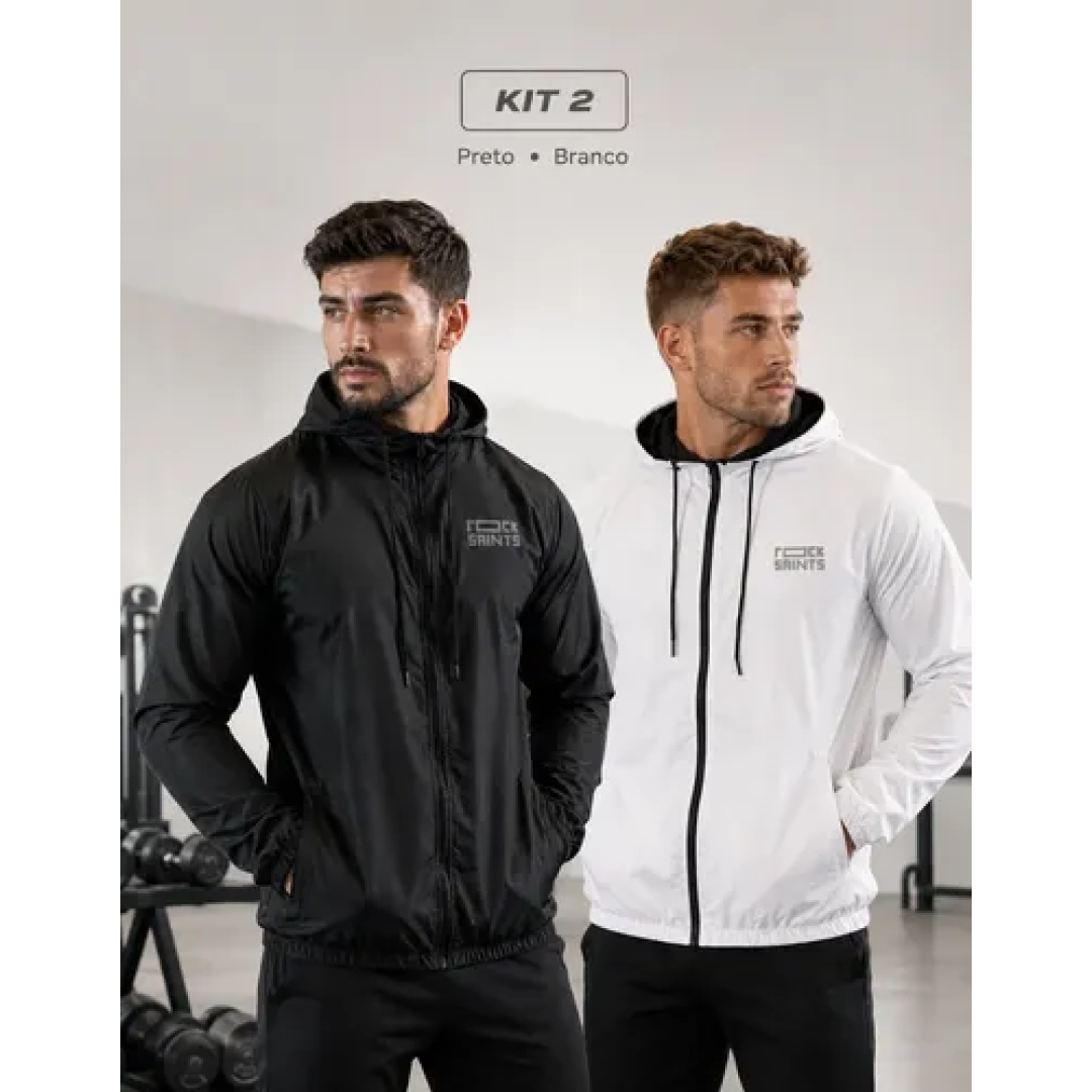 Kit com 2 Corta Vento Liso Rock Saints