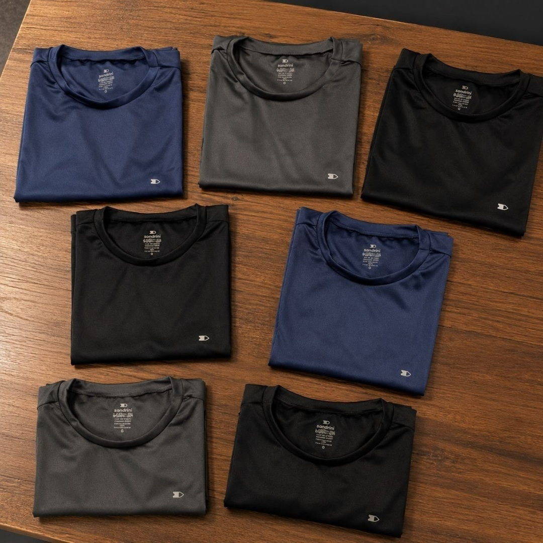 Kit com 8 Camisas Sandrini Dry Fit Academia