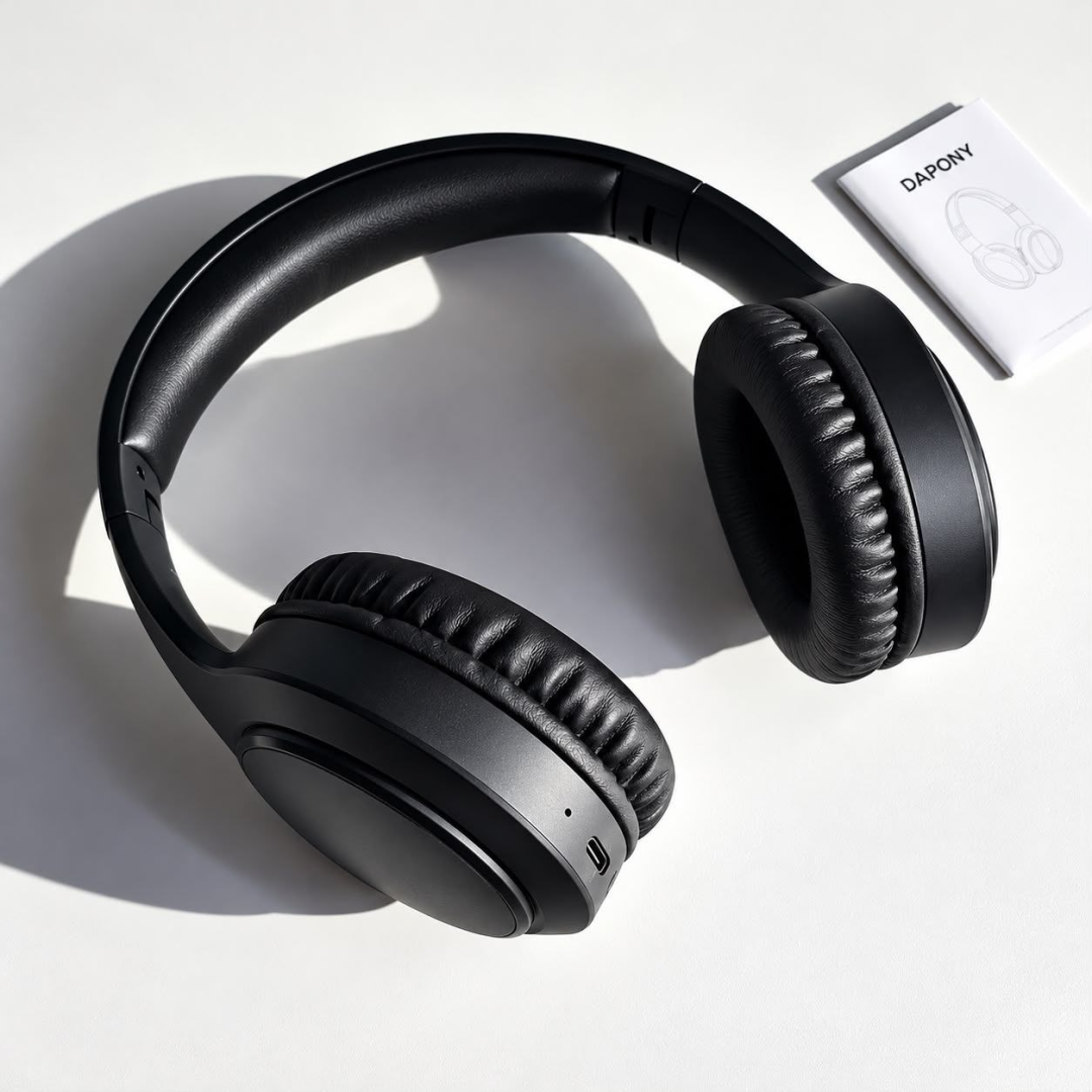 Fone De Ouvido Headphone Dapon H02D Bluetooth 5.1 Over-ear 22h Preto