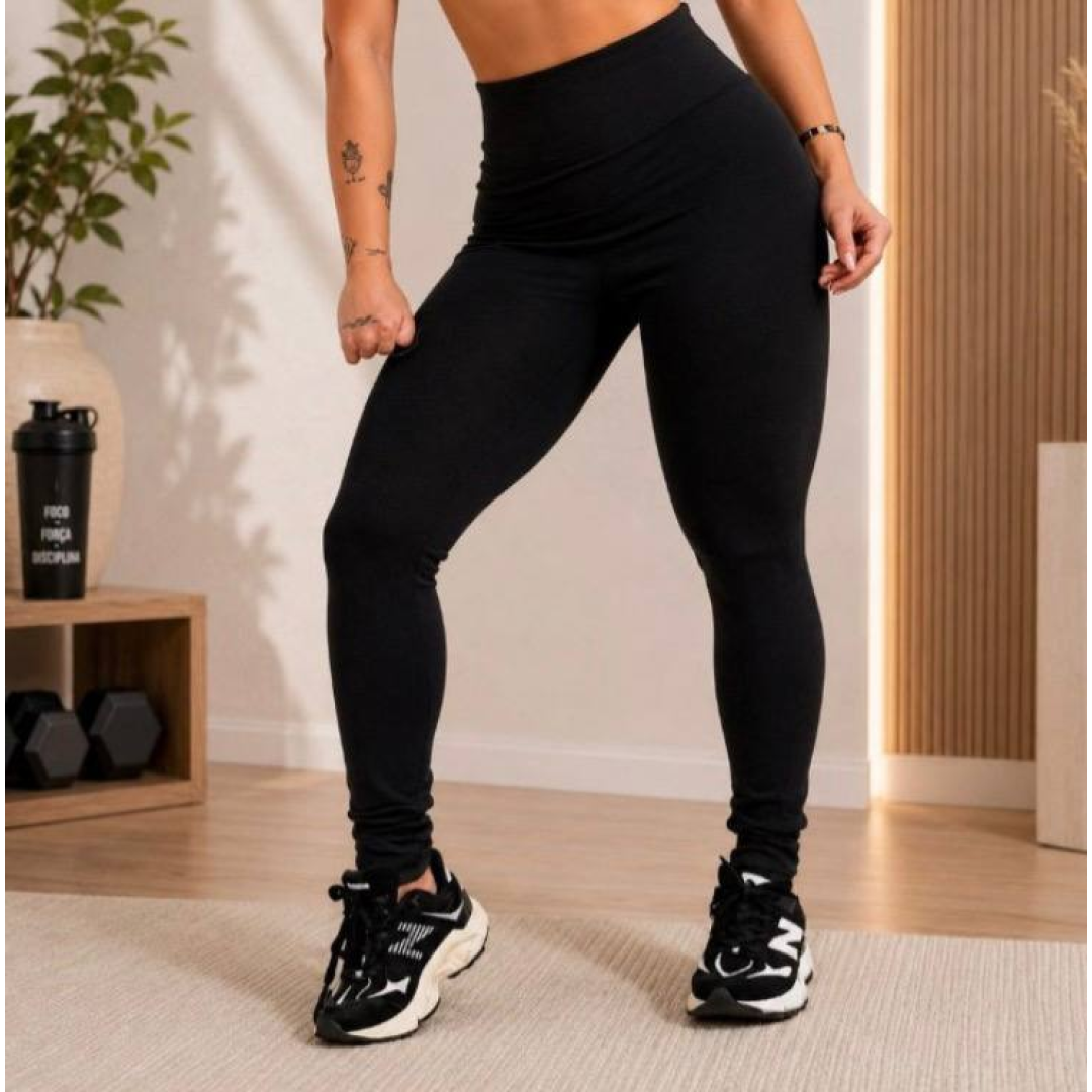 Calça Legging Leg Zero Transparência Cintura Alta Academia