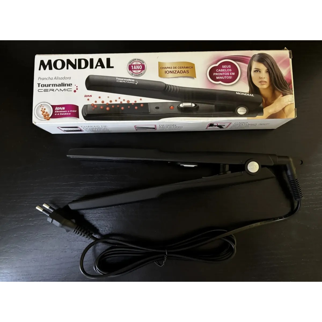 Prancha Alisadora Tourmaline Ceramic, Mondial, 30w - P-15 Preto