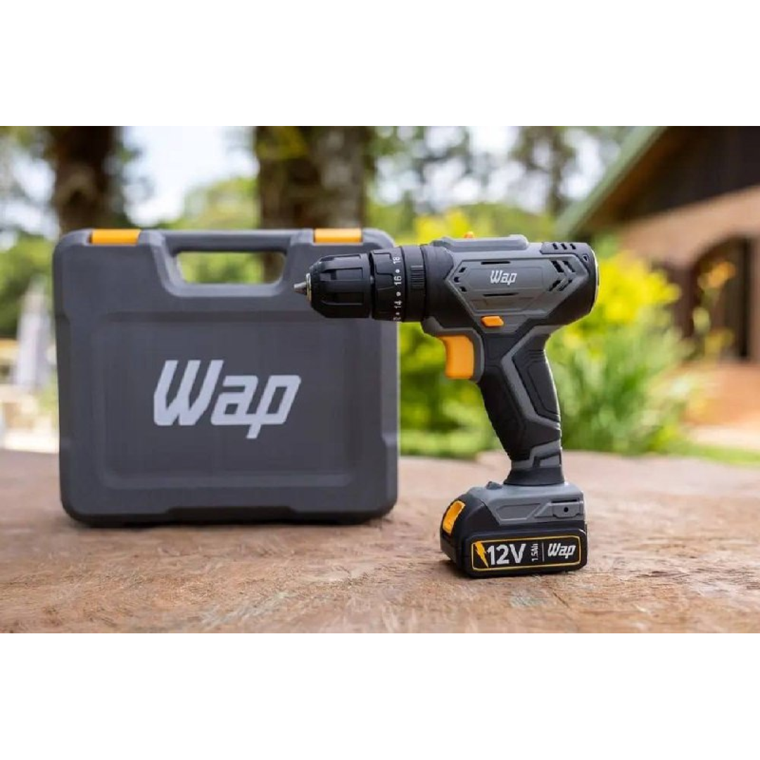 Parafusadeira e Furadeira de Impacto Wap Wf 12k4.2 com Indicador de Nível de Bateria e Maleta