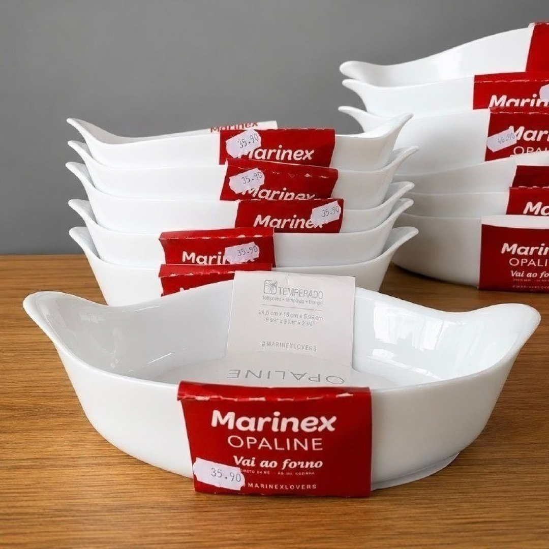 Conjunto com 3 Assadeiras Marinex Oval Opaline