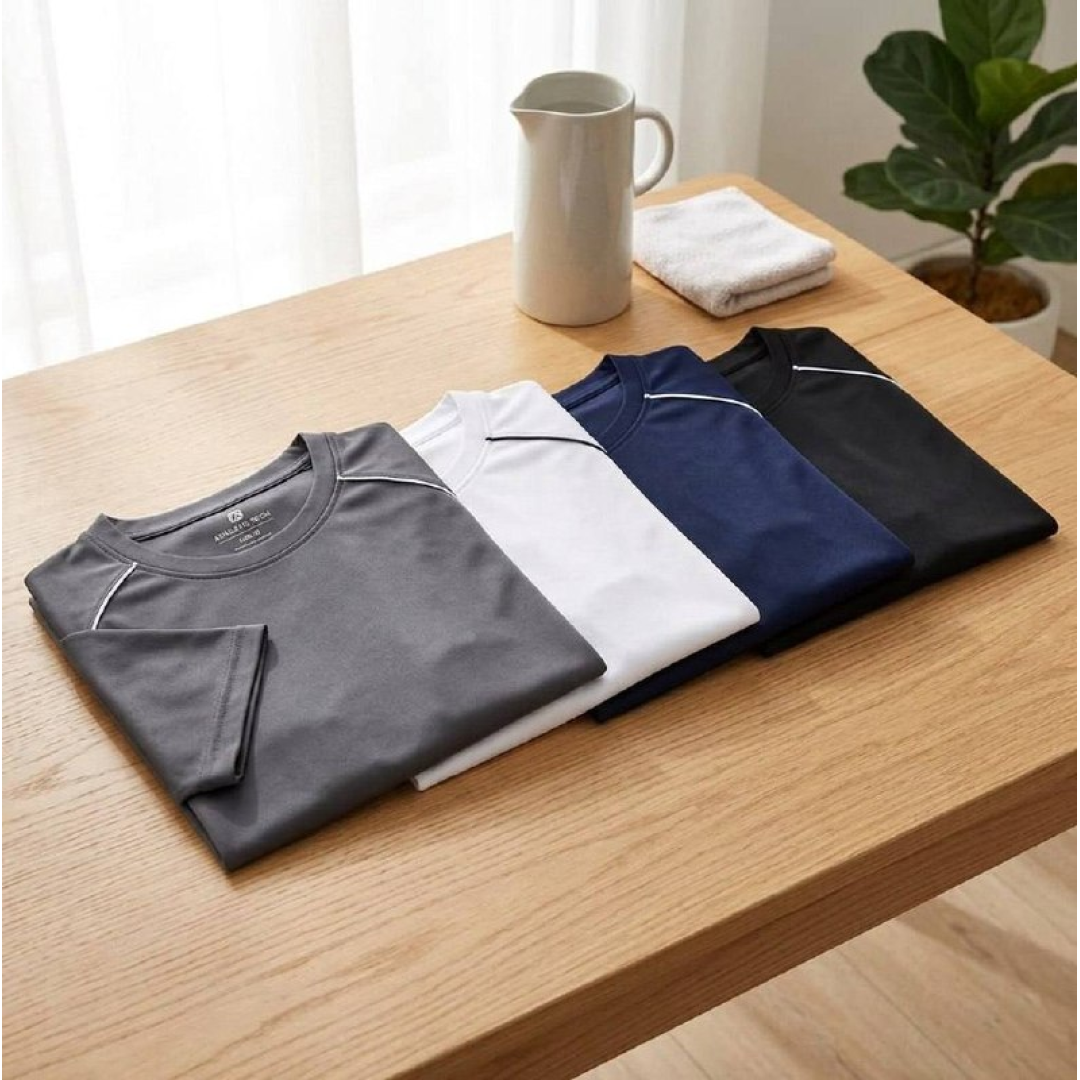 Kit 4 Camisetas Dry Fit Malha Leve Confortável Esportiva