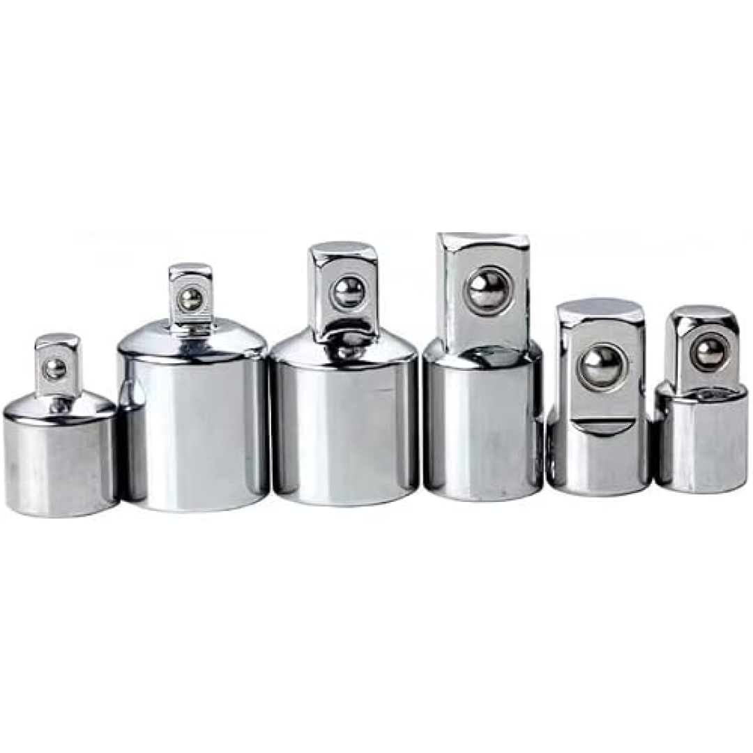 Conjunto de Redutores de Conversores de Adaptadores de Soquete de Impacto Quadrado de 6Pcs 1/4", 3/8", 1/2" Conjunto de Soquete de Ratchete