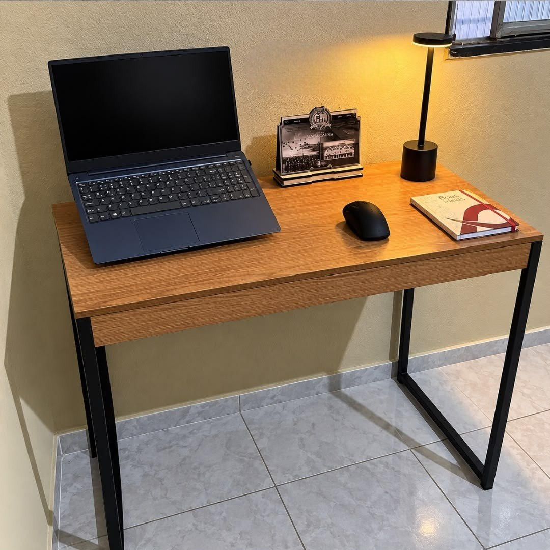 Mesa Home Office Escrivaninha Industrial 90cm