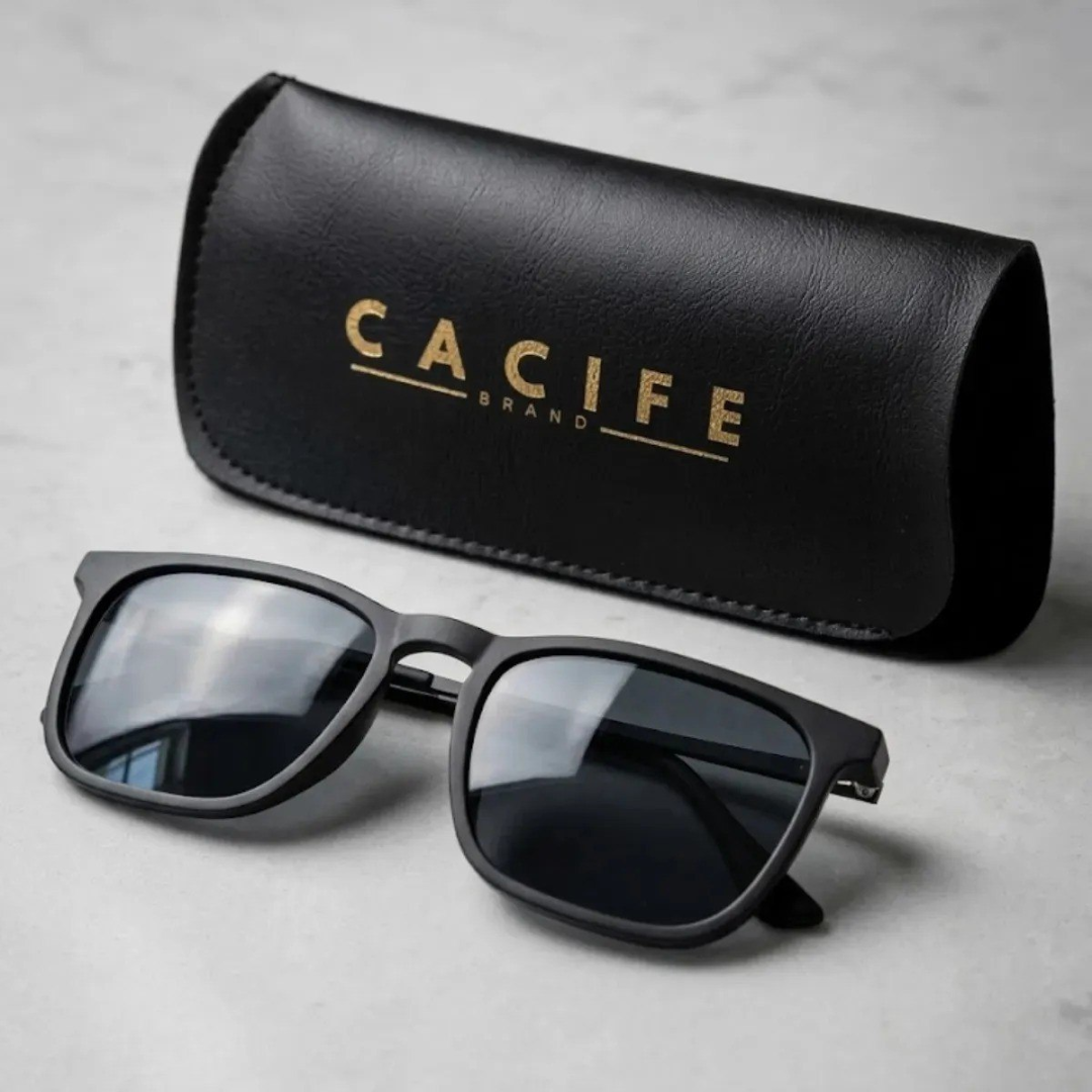 Óculos de Sol Quadrado Proteção UV400 com Case