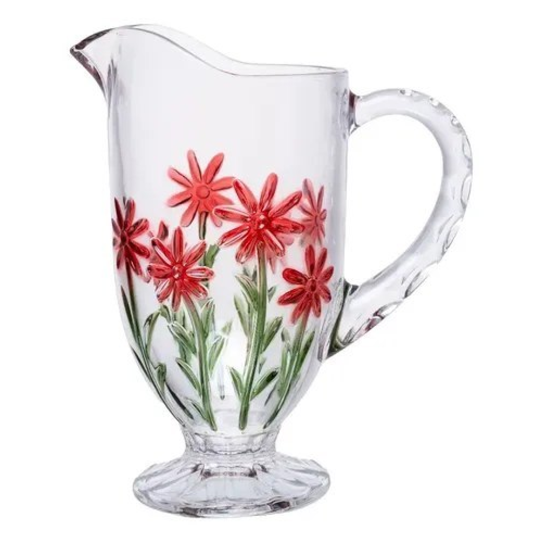 Jarra Red Flower 1,3l Cristal Ecológico Wolff