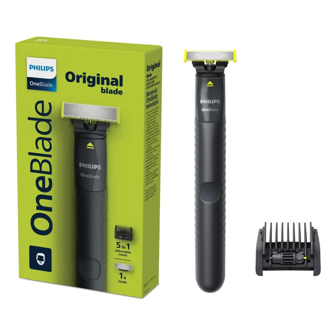 Barbeador e Aparador Elétrico Philips OneBlade com Pente 5 em 1, Sem Fio e À Prova D'Água - QP1425/10