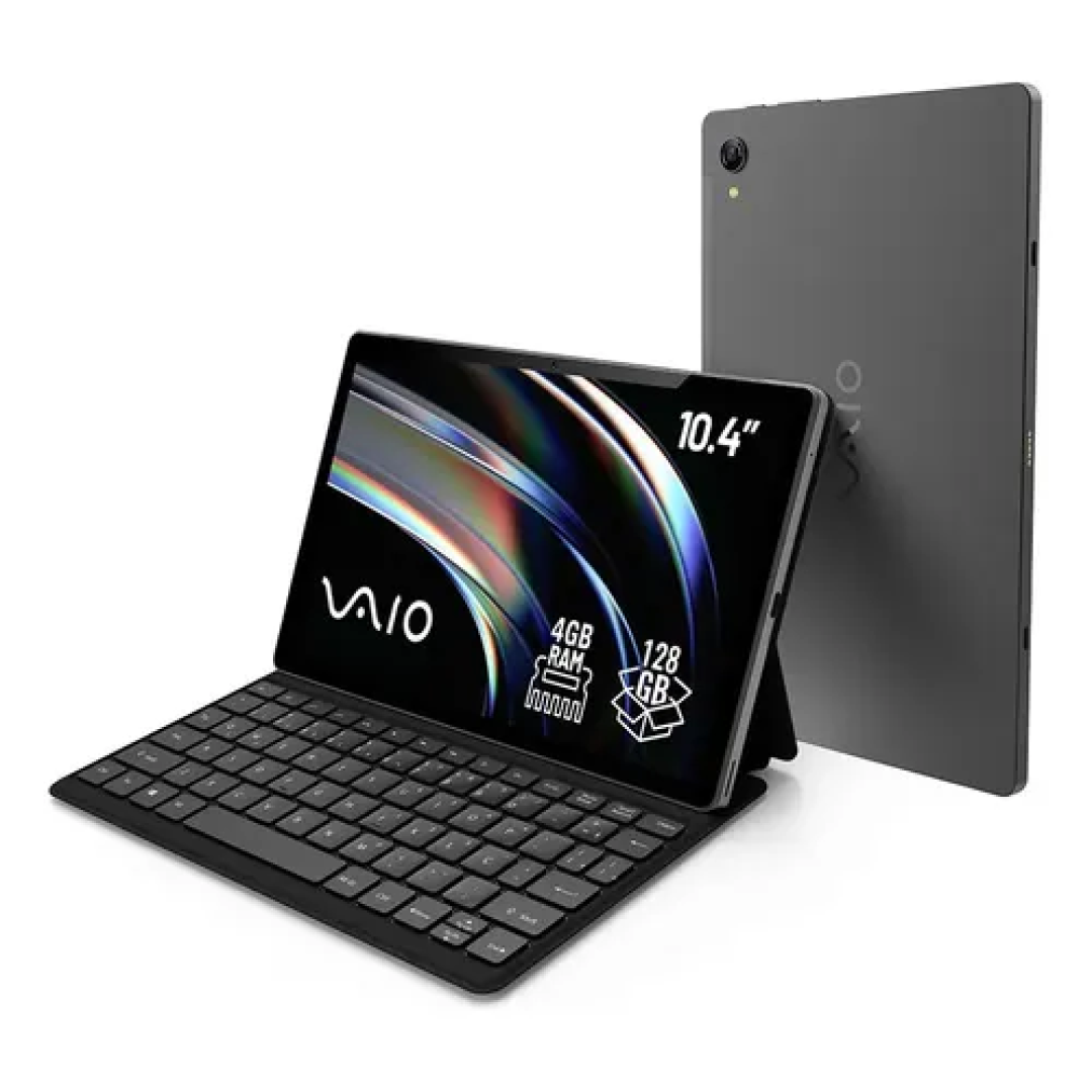 Tablet VAIO TL10 4GB RAM 128GB Octa-Core, Tela 10.4” 2K, 4G WiFi Dual Band, Câmera 8MP + Selfie 5MP, 7000mAh, Android 16, com Teclado Magnético de Con...