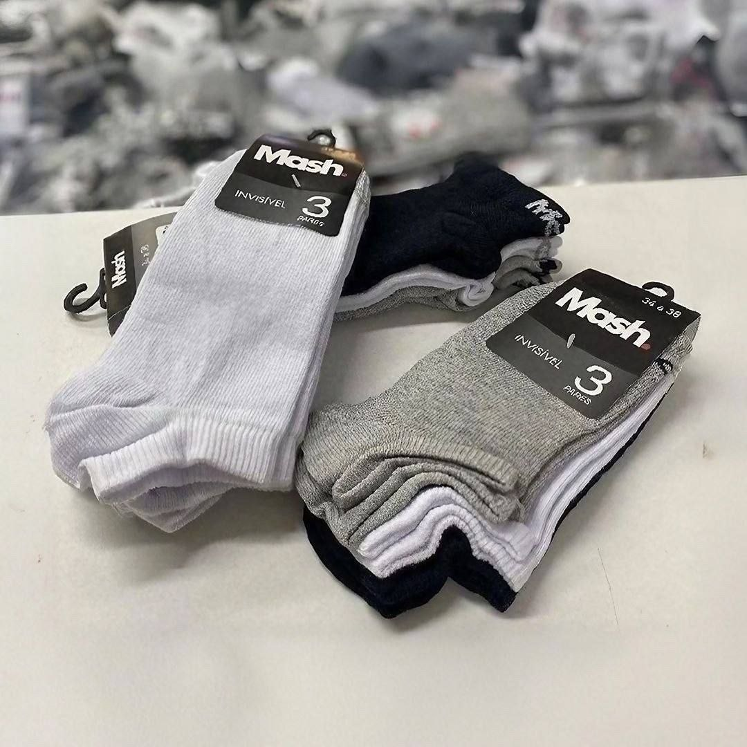 Kit 10 Pares Meia Invisível Soquete Algodão Confortável Mash sd