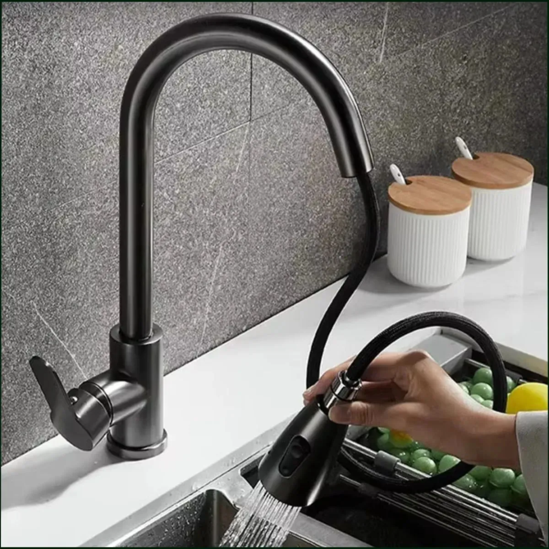 Torneira Gourmet Luxo Monocomando Cozinha Quente Frio Misturador Bancada Cor Preto - Marca Camperluz