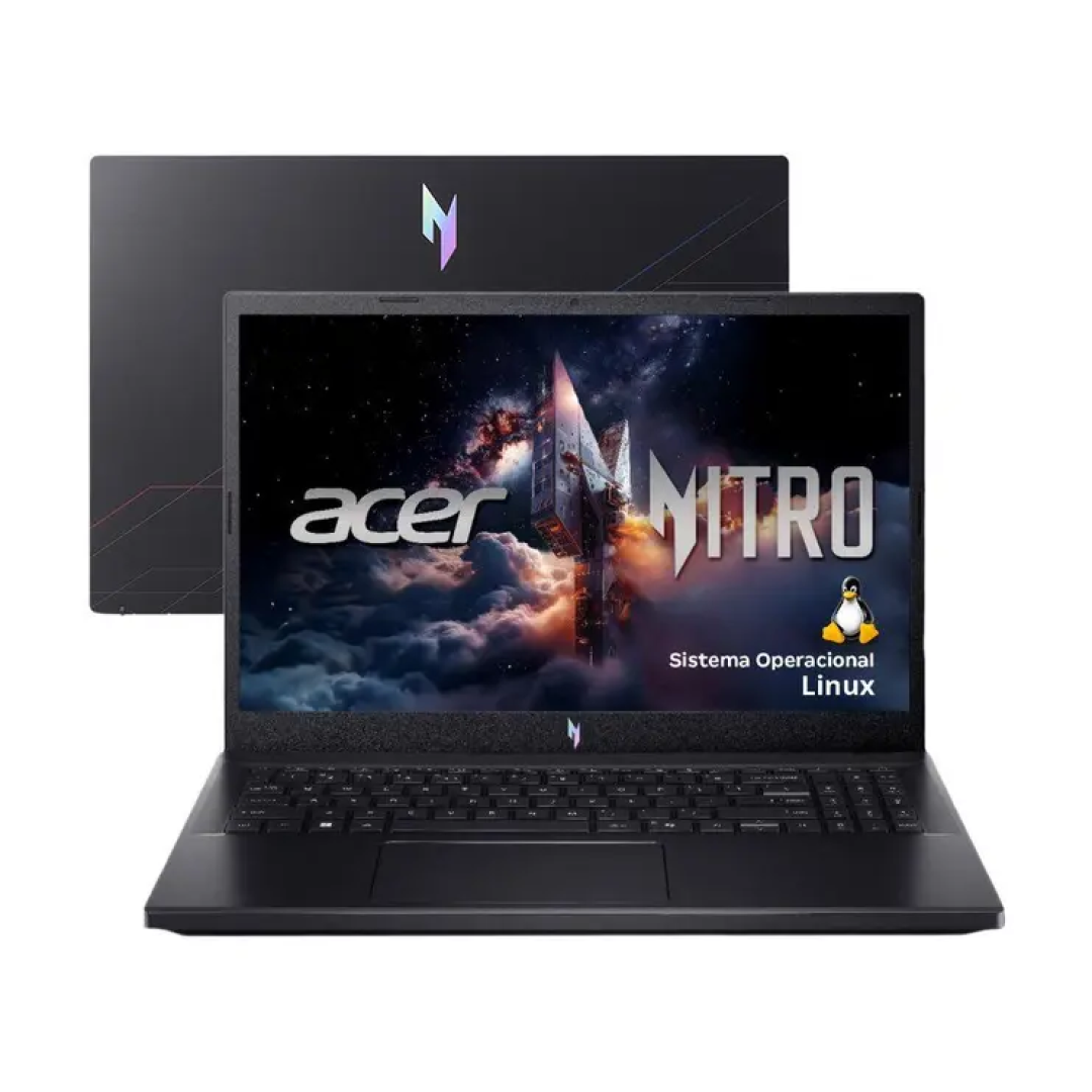 Notebook Gamer Acer Nitro V15 Intel Core i5 512GB SSD 16GB RAM 15.6” Full HD 165Hz IPS NVIDIA RTX 4050 6GB Linux ANV15-52-52X