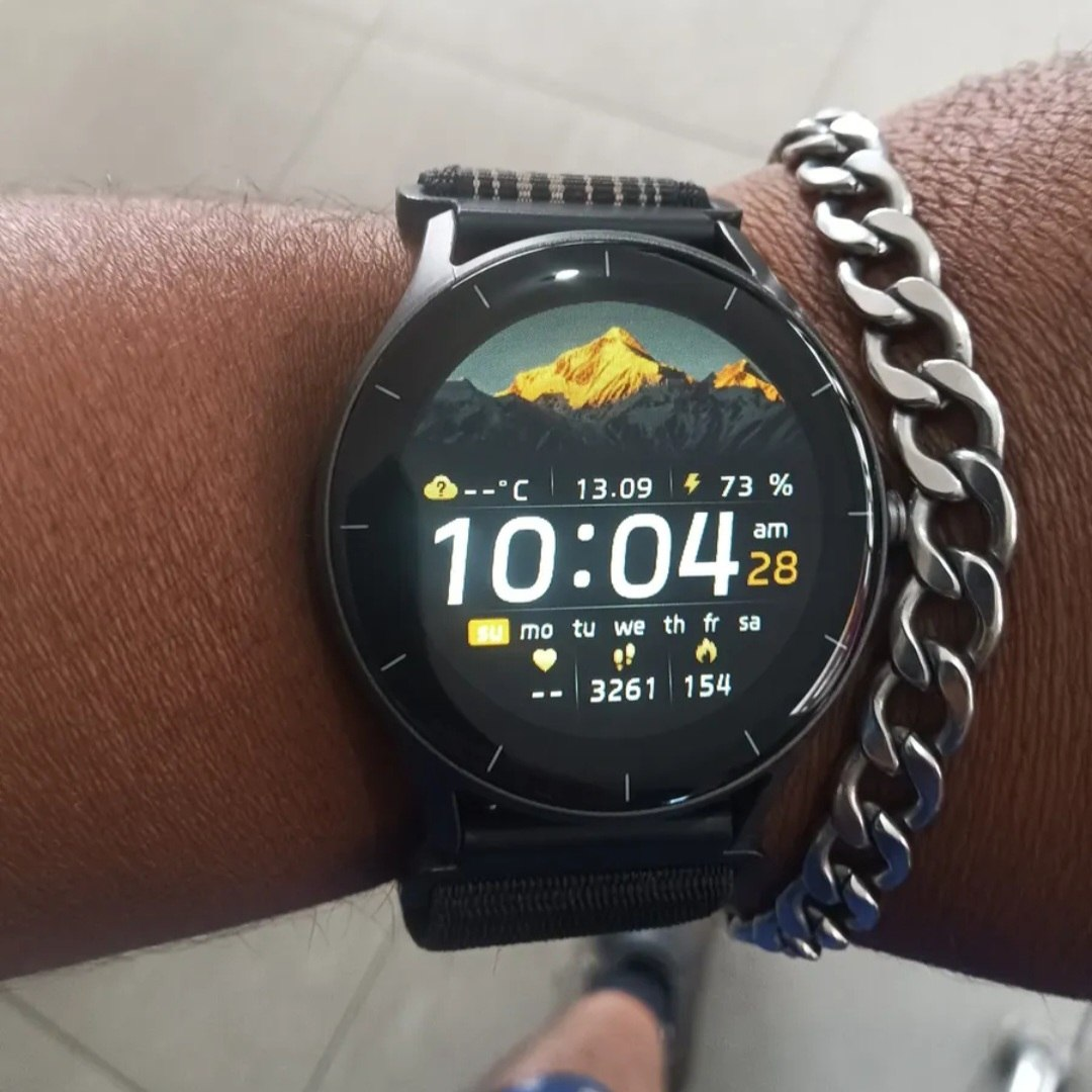 Relógio Inteligente Smartwatch Redondo Peje Gps Strava Origi Preto Mesh
