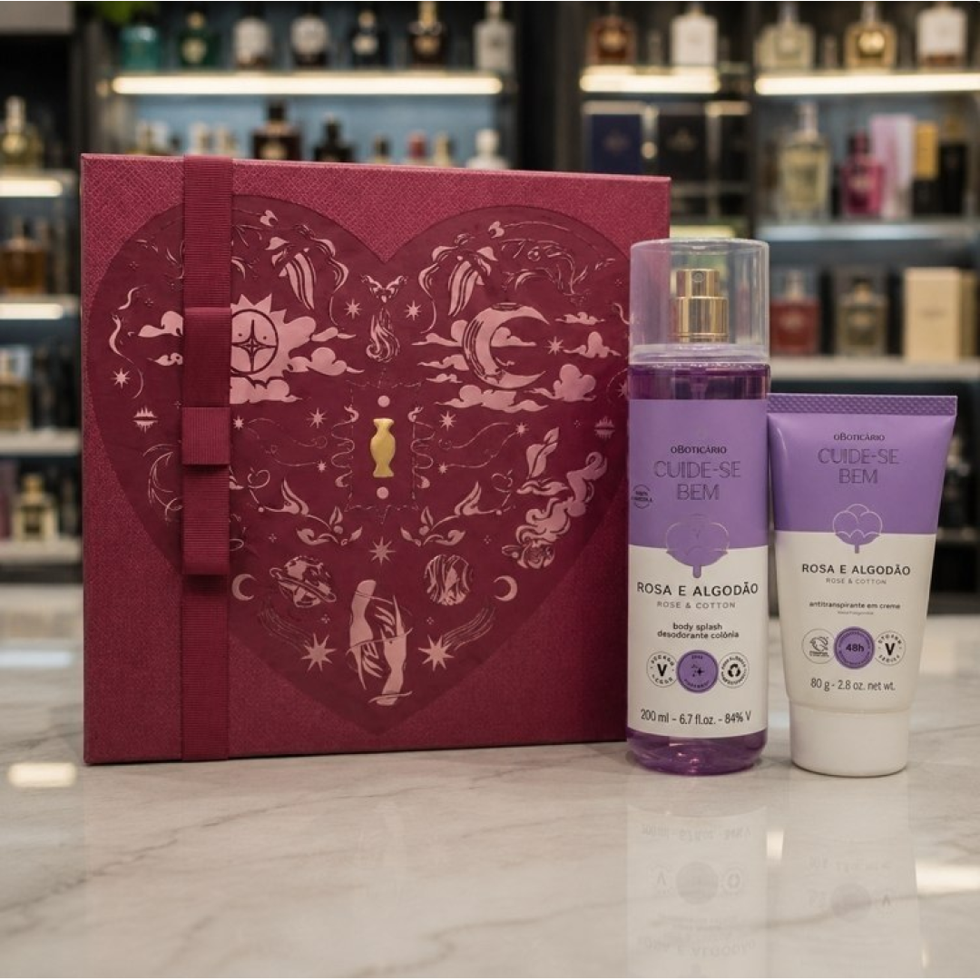 Combo Cuide-se Bem Rosa E Algodão: Body Splash 200ml + Anti