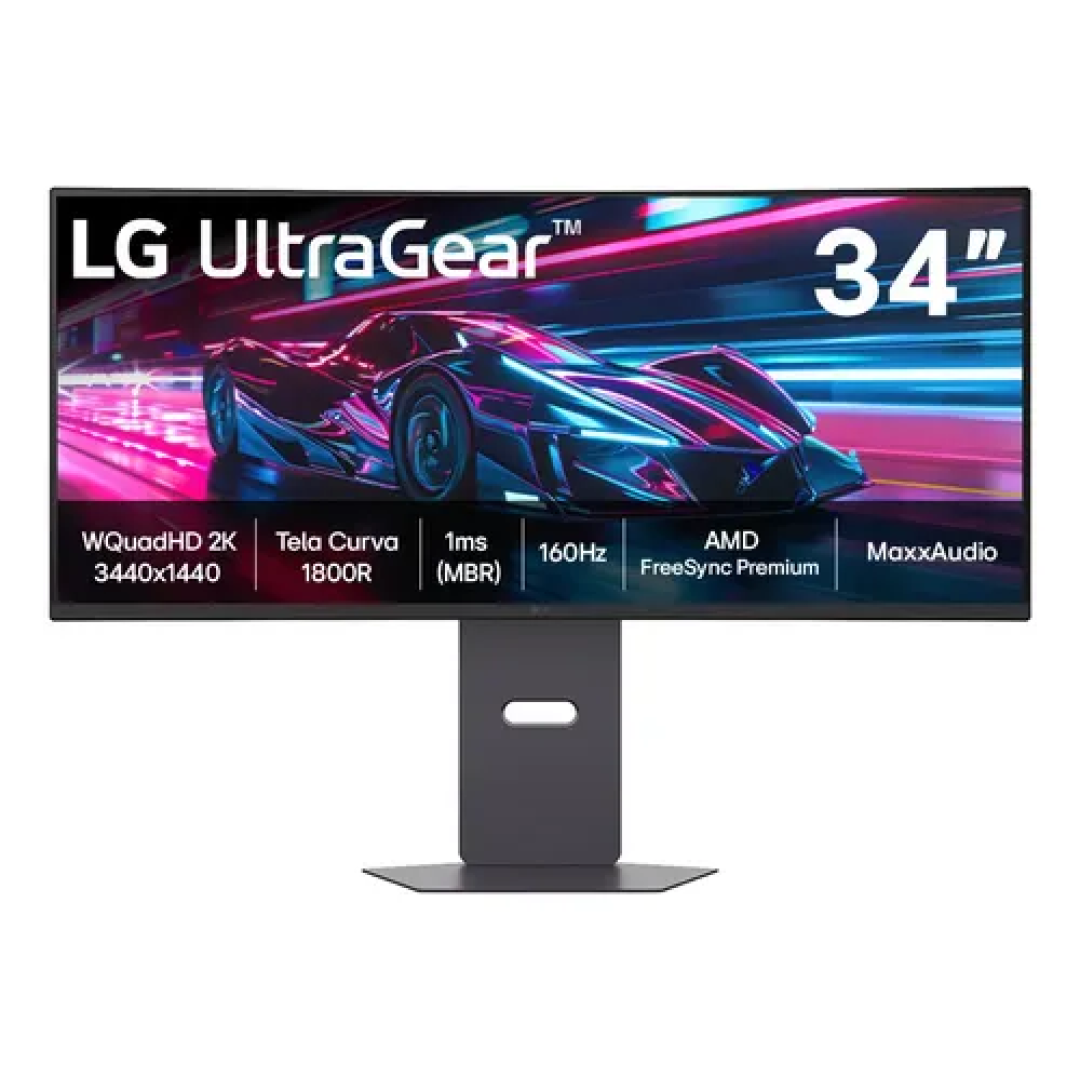 Monitor Gamer LG UltraGear Curvo 34” QuadHD 2K UltraWide 160Hz 1ms