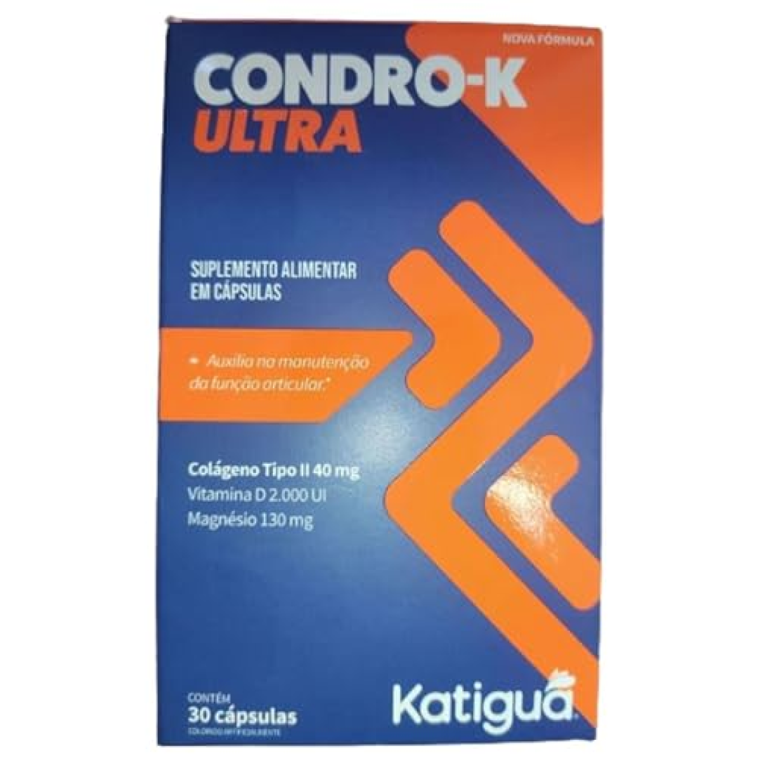 Katiguá, Condro-K Ultra + Vitamina D e Magnésio, Sem sabor, 30 Cápsulas rígidas 30 doses, Azul