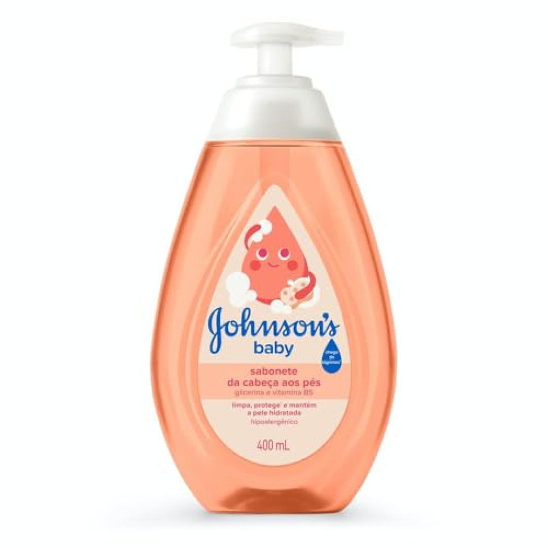 3x Sabonete Líquido de Glicerina Johnson's Baby Da Cabeça aos Pés 400ml