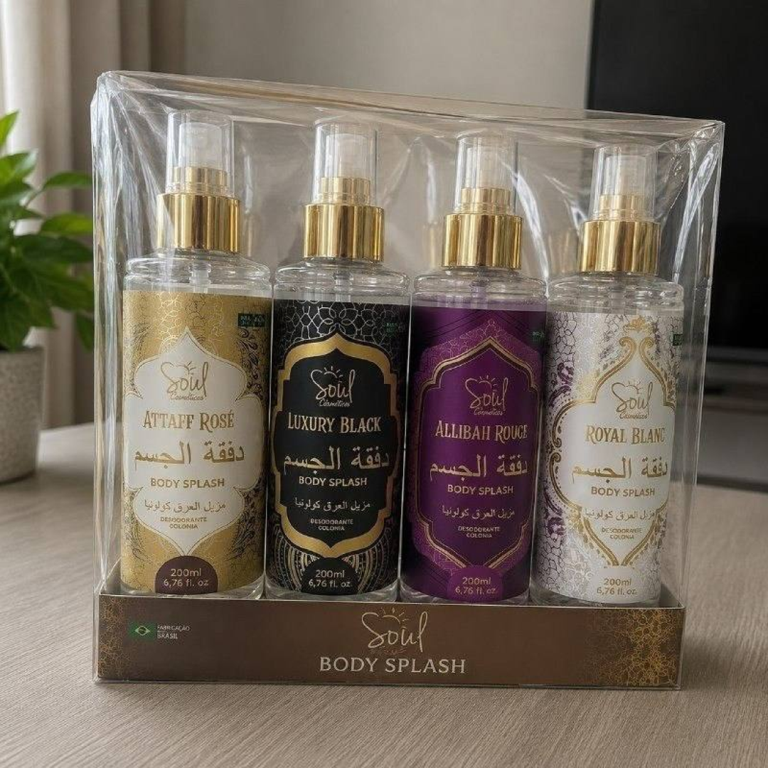 Body Splash Arabe C/4un 200ml Perfume Feminino de Luxo Alta Concentração