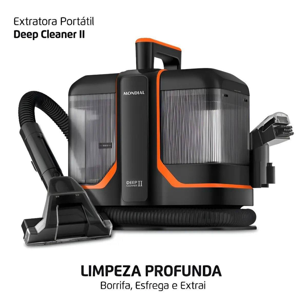 Extratora E Higienizadora Portátil Deep Cleaner Ii Mondial 1800w - Exp-02-o Preto 220v