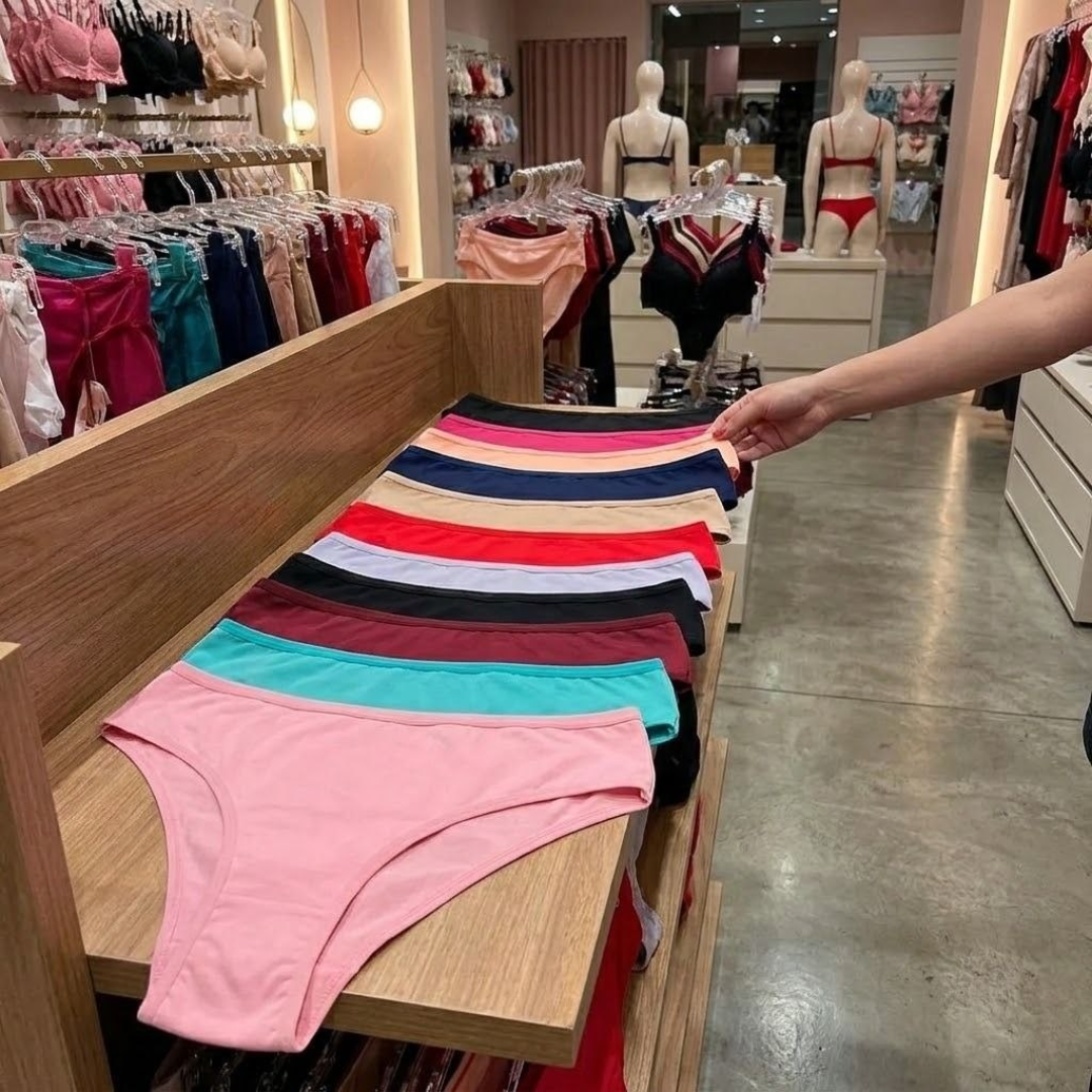 Kit com 10 Calcinhas Algodão Tanga Lisa
