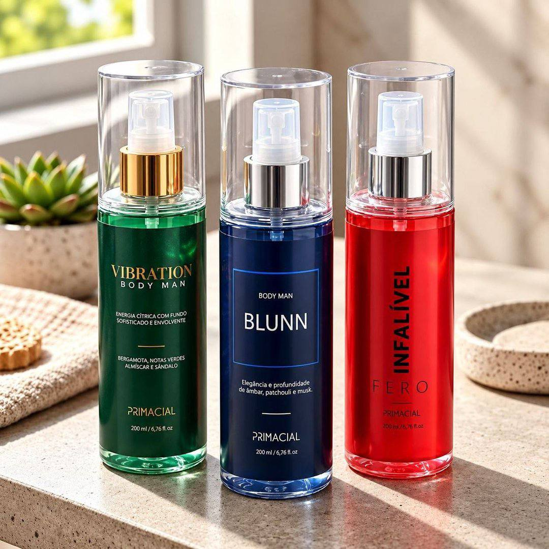 Kit Body Splash Masculino Vibration + Blunn + Infalível Fero