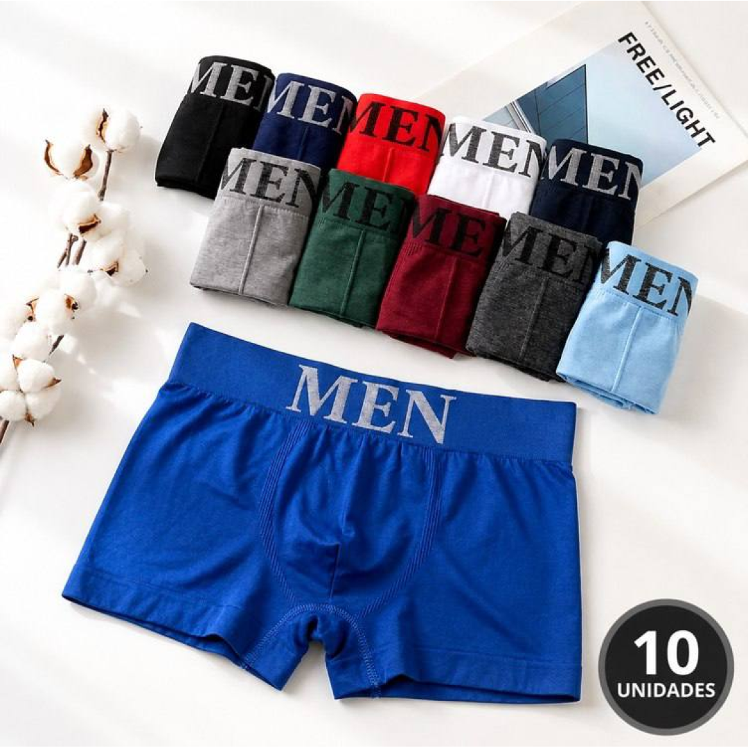Kit 10 Cueca Boxer Masculina Microfibra Adulto Premium