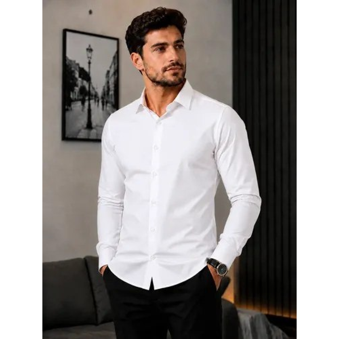 Camisa Social Masculina Slim Fit Premium Manga Longa (6 cores)