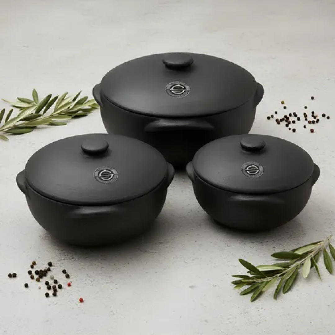 Conjunto De Panelas De Barro Capixaba Para Feijoada 0,00,01 Preto