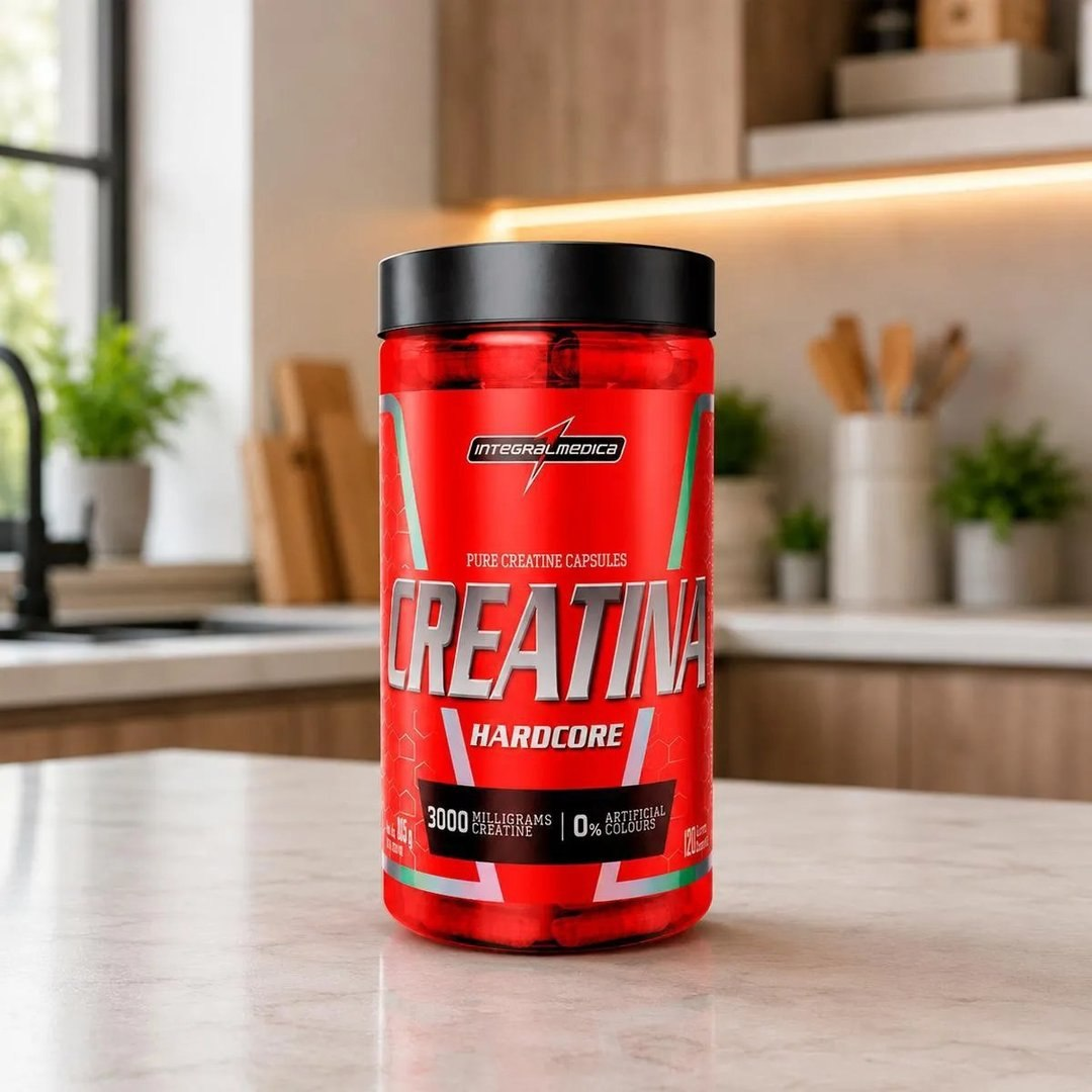 Creatina Hardcore 100% Pura 120 Capsulas Energia e Força - Integralmedica