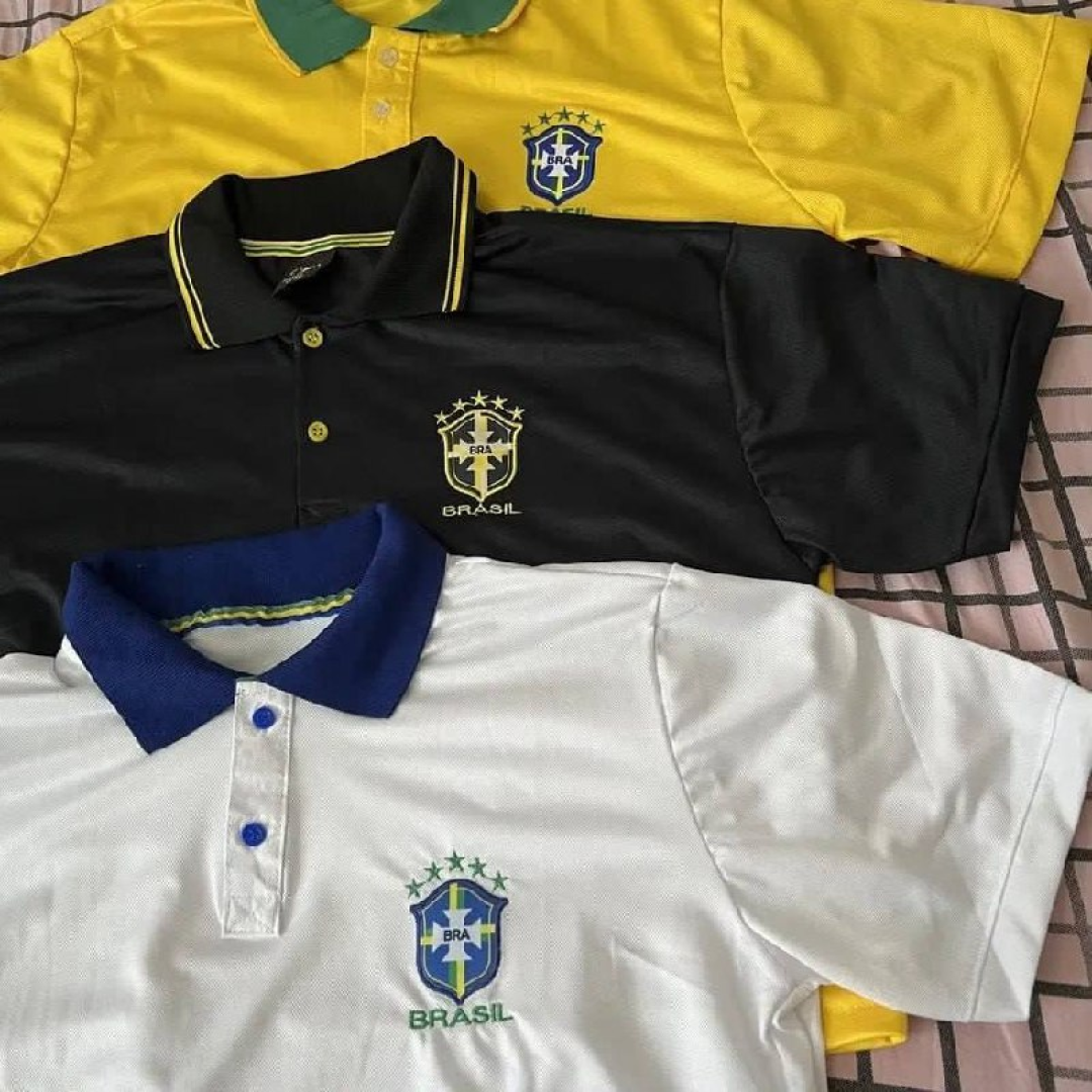 Camisa Gola Polo Do Brasil Selecao Brasileira Premium Hexa Amarelo G