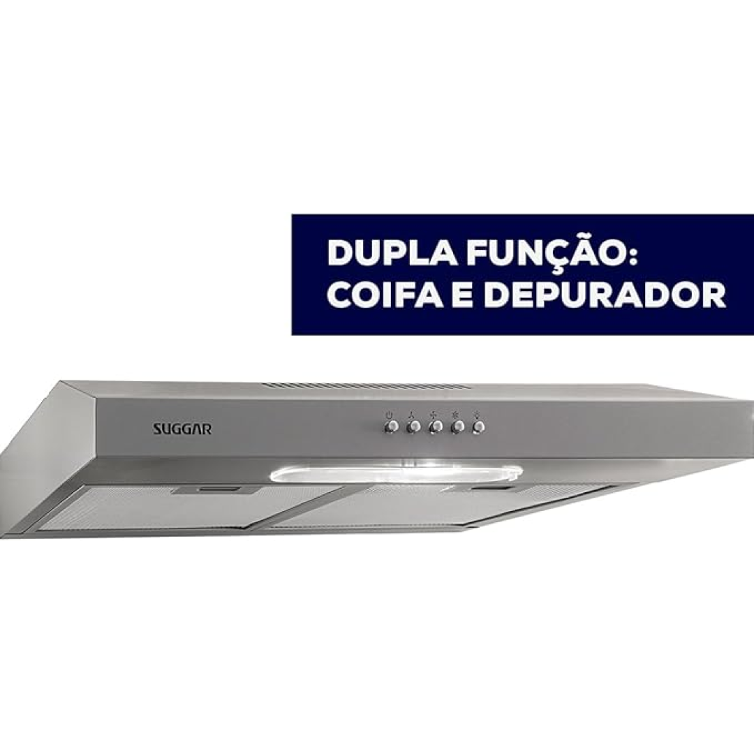 SUGGAR DEPURADOR DE AR SLIM 60CM 3 VEL. PRATA 220V DPS162PR