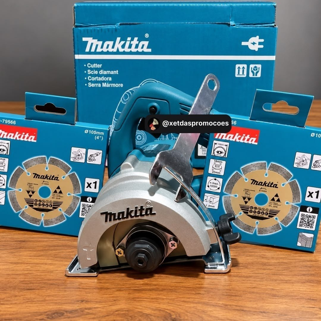 Serra Mármore 4.3/8 Pol 1.300w + 2 Discos 4100nh3zx2 Makita 220V