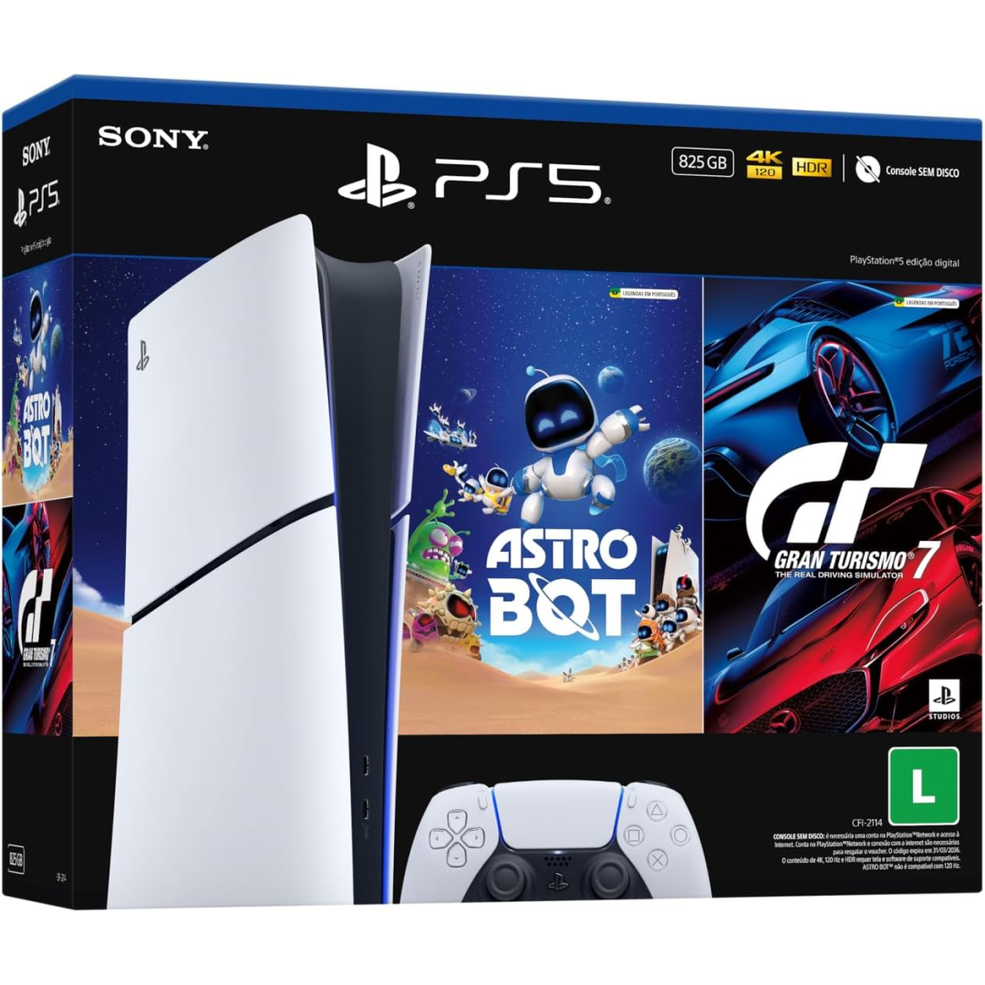 PlayStation®5 Slim Digital 825GB | Pacote ASTRO BOT e Gran Turismo 7