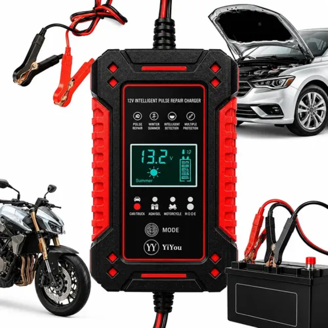 Carregador de Bateria Automotiva Portátil 12V 6A