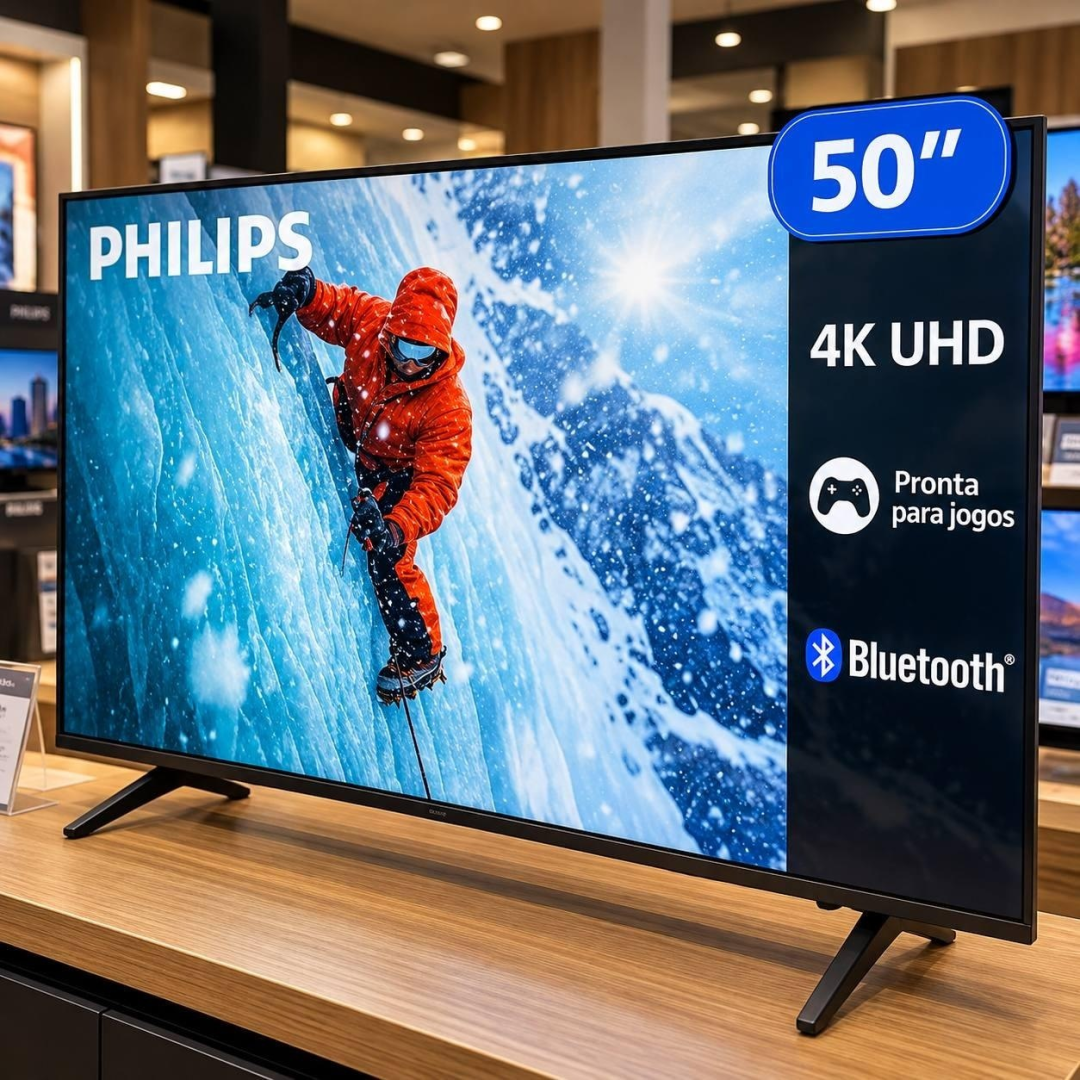 Smart TV Philips 50" 4K com Comando de Voz