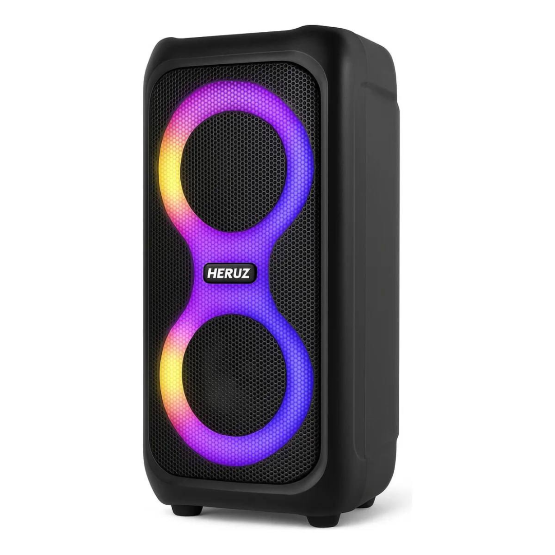 Caixa De Som Bluetooth Caixinha Grande 2 Altos Falantes 10w-hz 5.0 Boombox Com Radio Fm E Entrada Usb Pendrive Preto 127/220v