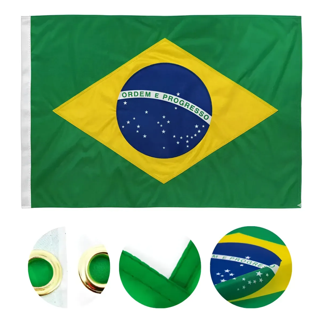Bandeira Do Brasil Dupla Face (1,50 X 0,90) Copa Do Mundo Grande