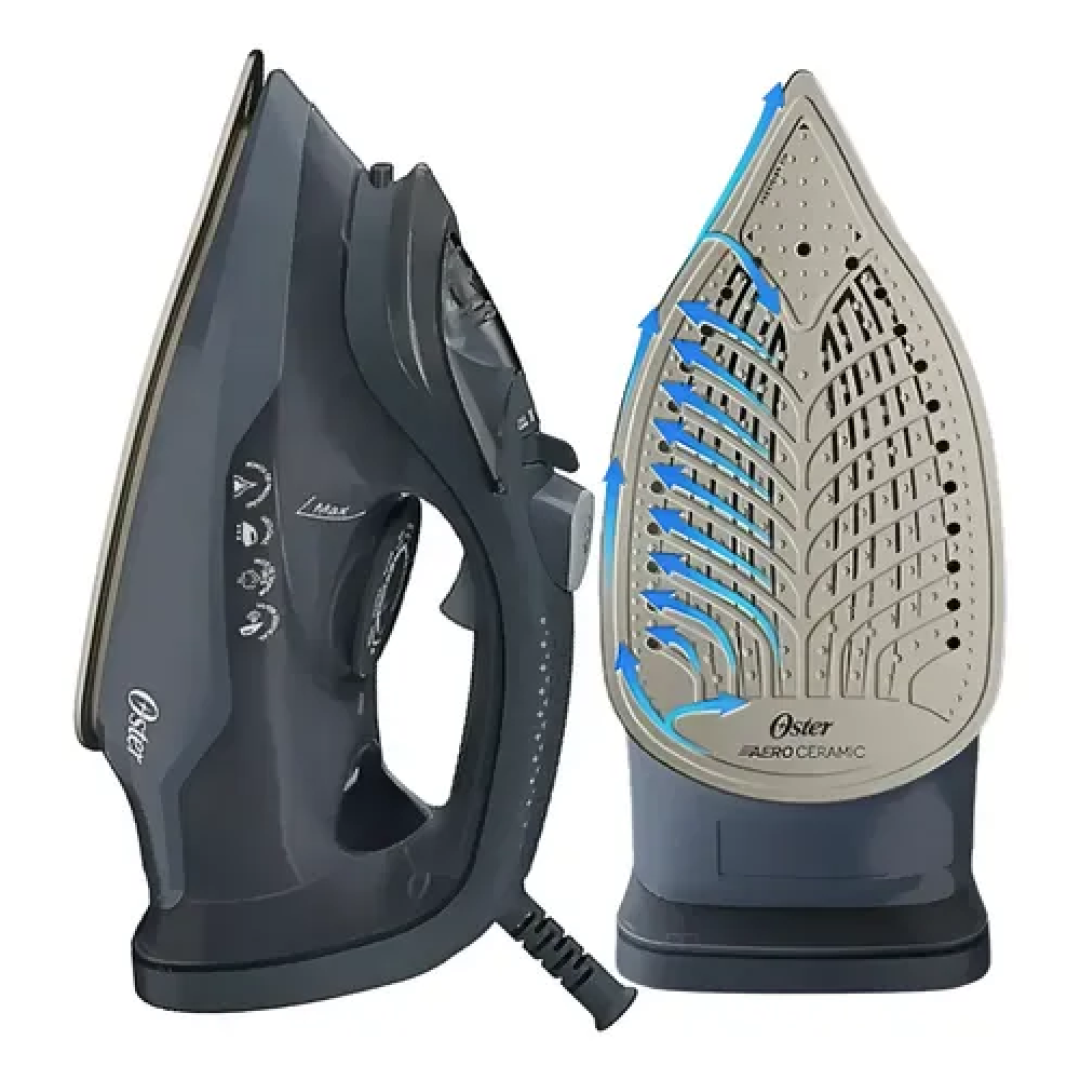 Ferro A Vapor Cerâmica Oster Linha Aeroceramic Compacto Preto 127v