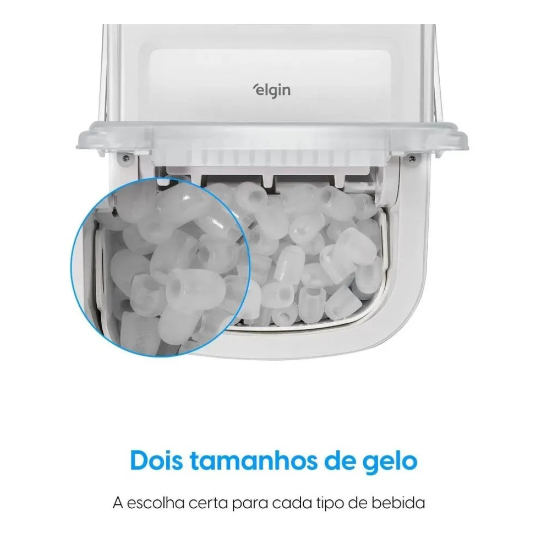 Máquina De Gelo Easy Ice 12kg Com Painel De Led Branca Elgin Branco