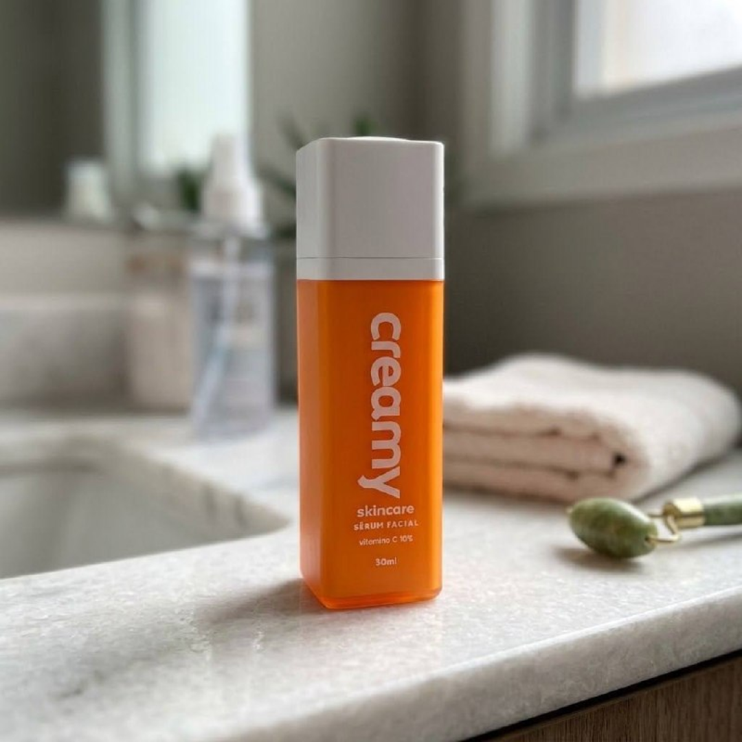 Creamy Skincare Vitamina C 30ml | Sérum Facial, Vitamina C 10%, Aumenta Firmeza da Pele, Previne Rugas Finas, Clareador de Manchas | Todos os Tipos de...