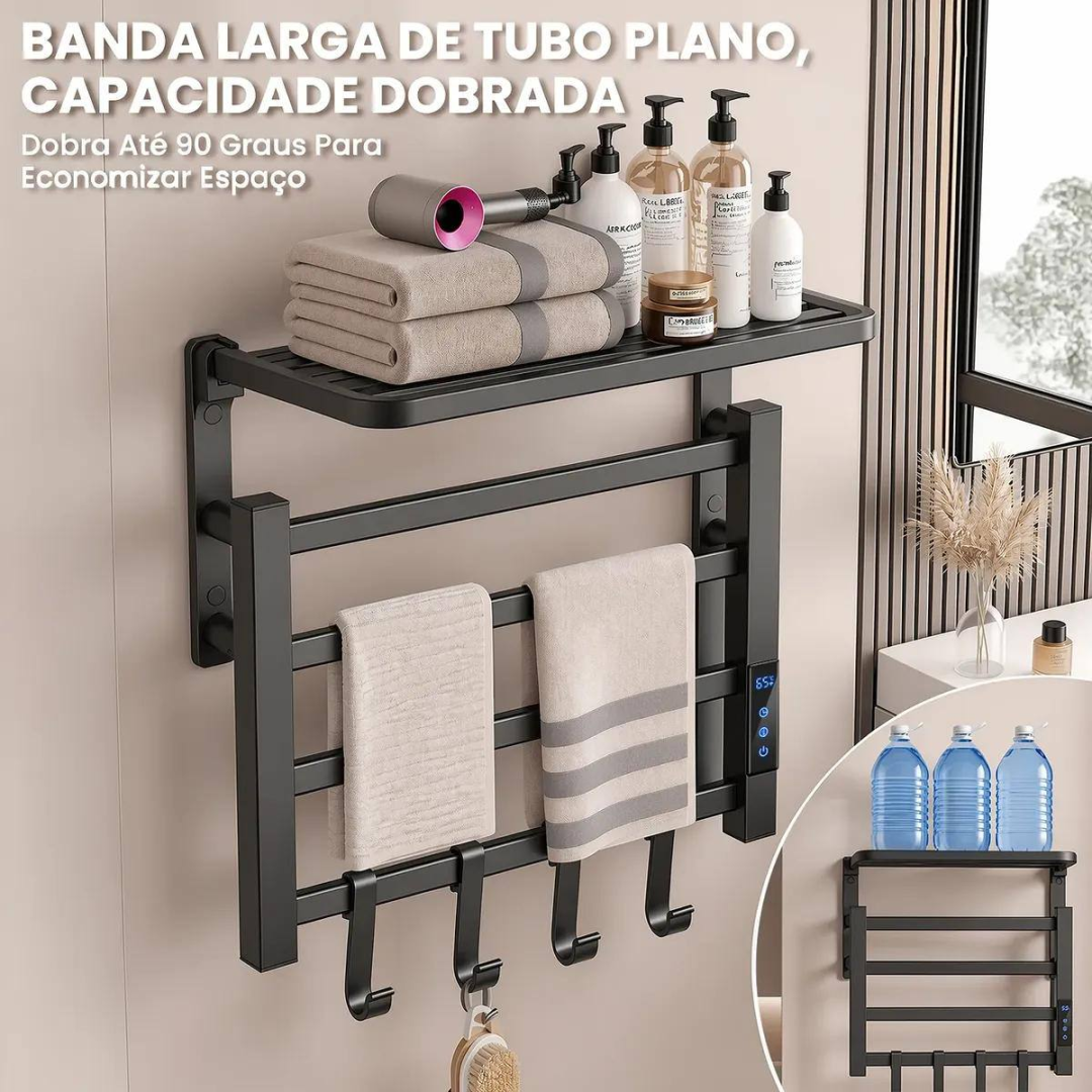 Toalheiro Elétrico Térmico Com Controlo De Temperatura Preto 110v