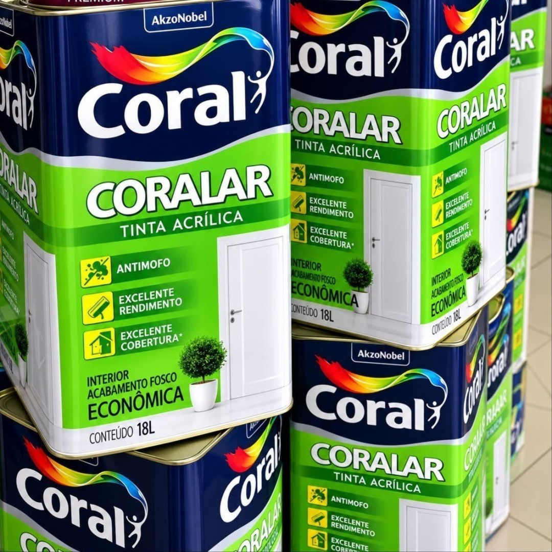 Tinta Coralar Anti Mofo Acrilica Coral Branco Fosco 18L